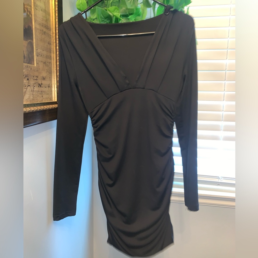 Deep V Mini long Sleeve Dress